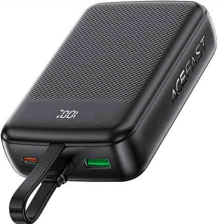 Зовнішній акумулятор ACEFAST M14 PD20W power bank with cable 20000mAh Black Киев