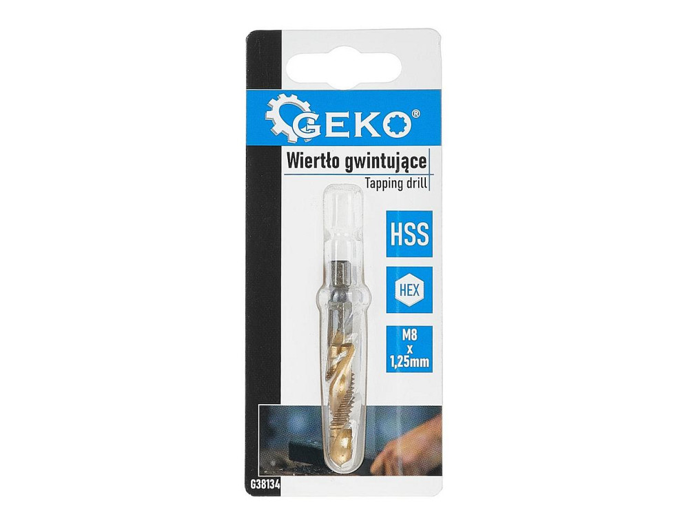 Мітчикове свердло "GeKo" HSS-tyt M 8 x 1,25  з хвостовиком для шуруповерта Hex E6,3 (1/4") 8 Киев - изображение 3