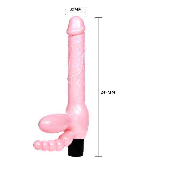Страпон безремневой анально-вагинальный BI-014084 Sex Aura Киев