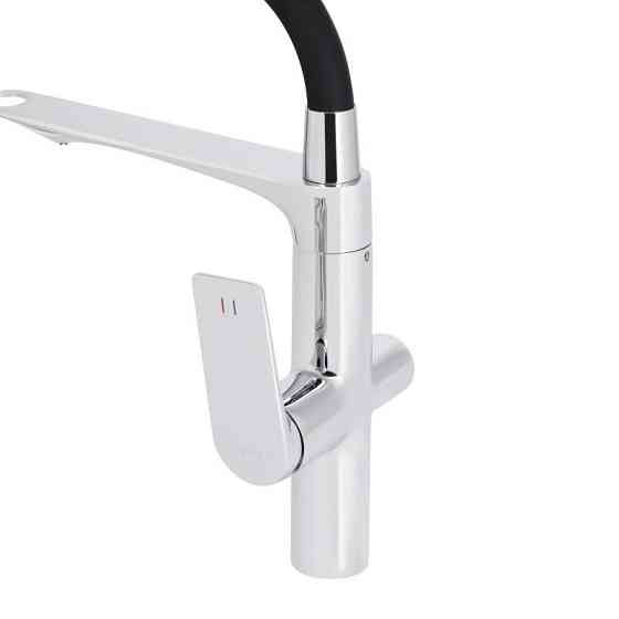 Смеситель для кухни Qtap Vlasta New с гибким изливом и подключением к фильтру QTVLA364CRM45648 Chrome Киев