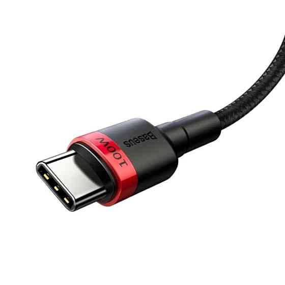 Кабель Baseus Cafule PD2.0 100W flash charging Type-C For Type-C cable (20V 5A)2m Red+Black Київ