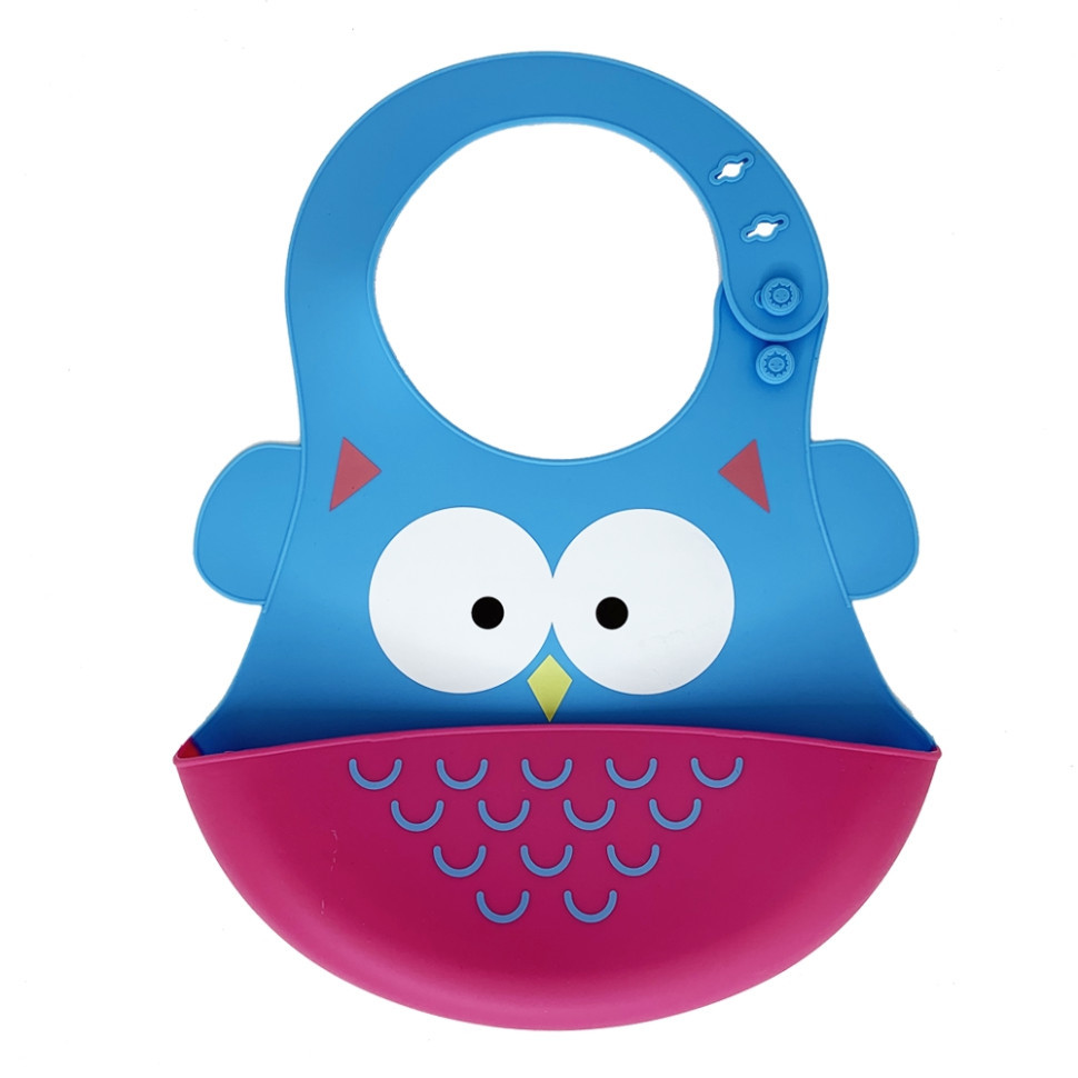 Дитячий слинявчик "Сова" MGZ-0603-4 силіконовий Вінниця - фото 1