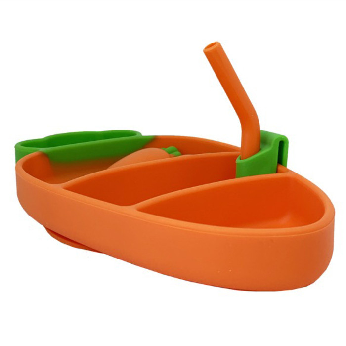 Дитяча силіконова тарілка з приладами "Морква" MGZ-0121 Вінниця - фото 2