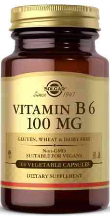 Вітамін В6 (піридоксин) Solgar Vitamin B6 100 мг 100 вег капс Київ