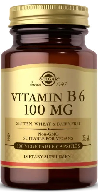 Вітамін В6 (піридоксин) Solgar Vitamin B6 100 мг 100 вег капс Київ - фото 1