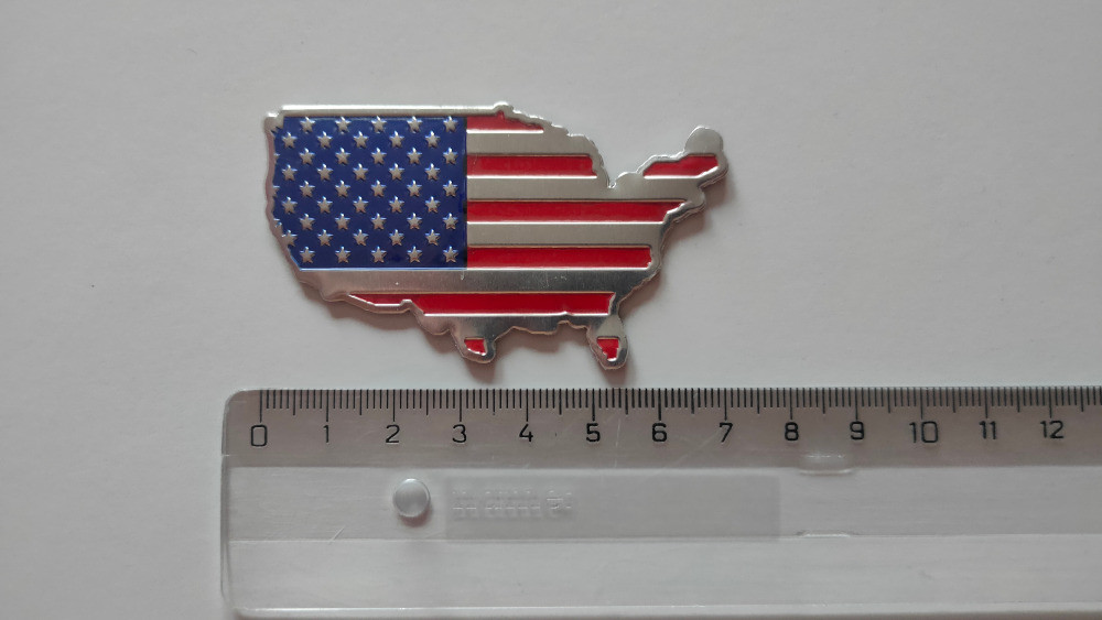 Наклейка № 4 на авто Флаг Америка алюминиевая Киев - изображение 3