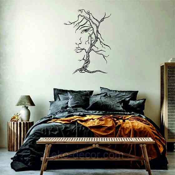 Декоративное настенное Панно «Дерево лицо» Декор на стену 70*51 см, Черный Киев