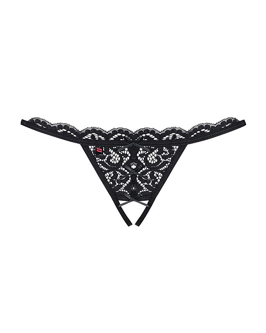 Жіночі стрінги - Obsessive 831-THC-1 Crotchless Thong Black - L/XL Sex Aura Київ - фото 4
