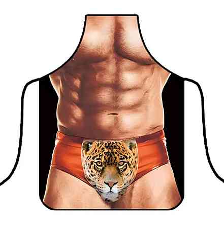 Фартук с приколом мужской с принтом пресса 75 на 60 см разноцветный Киев