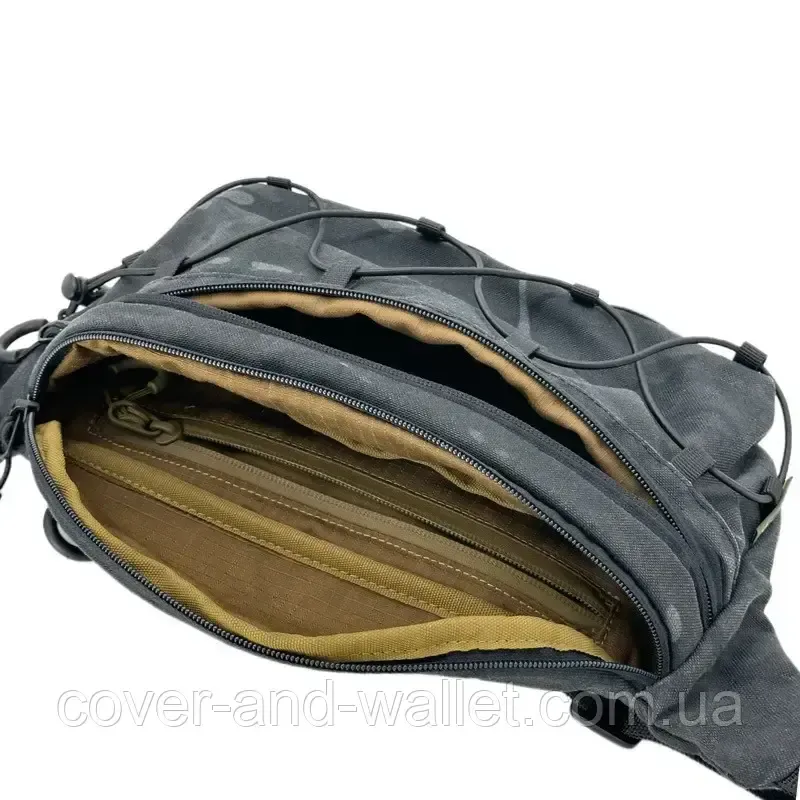 Тактическая сумка банака на пояс с резинкой в цвете черный мультикам (MultiCam Black) PS 1 Киев - изображение 3