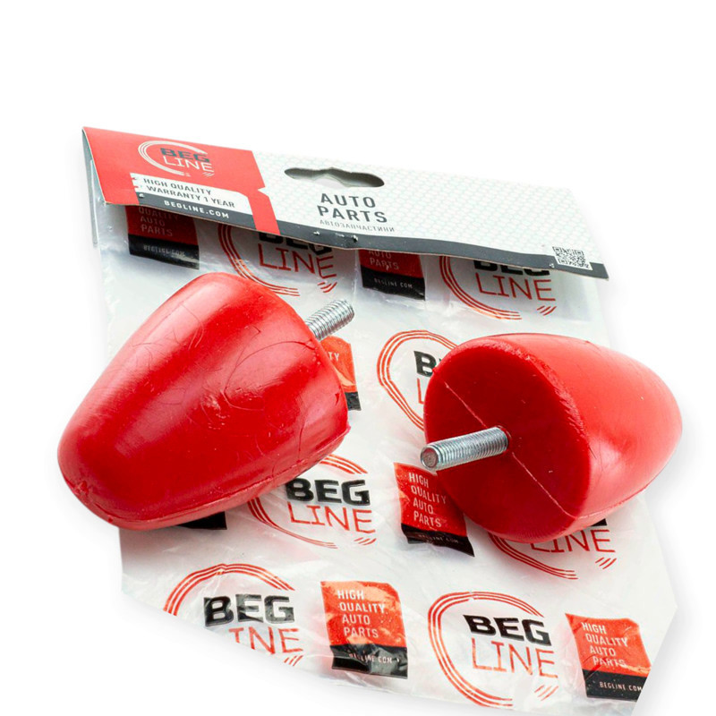 Отбойник переднийподвески низ. с резьбой полиуретан красн. 2шт Волга,Соболь Мукачево - изображение 1