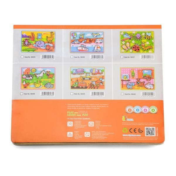 Дерев'яна рамка-вкладиш Viga Toys Домашні вихованці (56440) Харків - фото 3