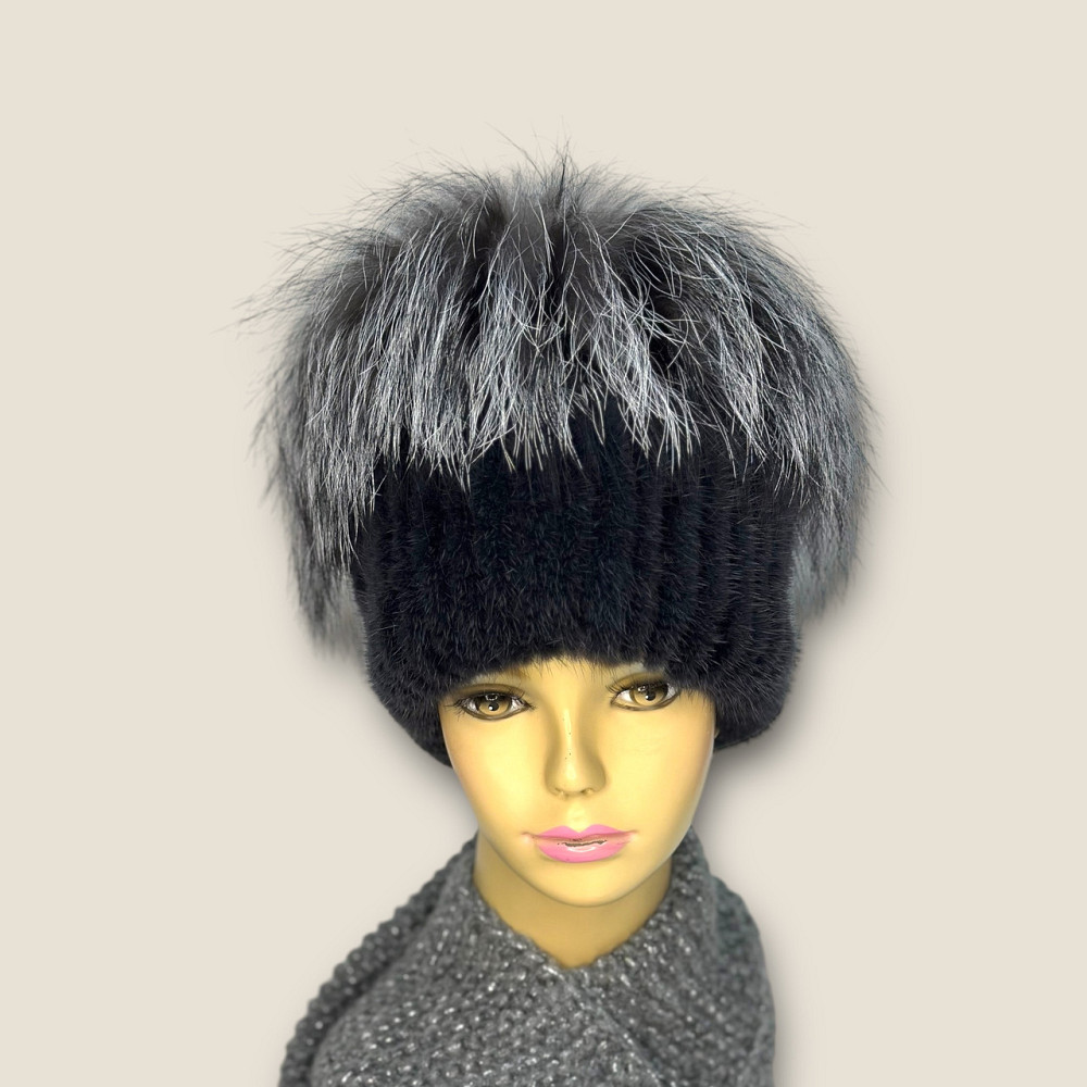 Шапка женская меховая Джесика Графитовый Харьков - изображение 1