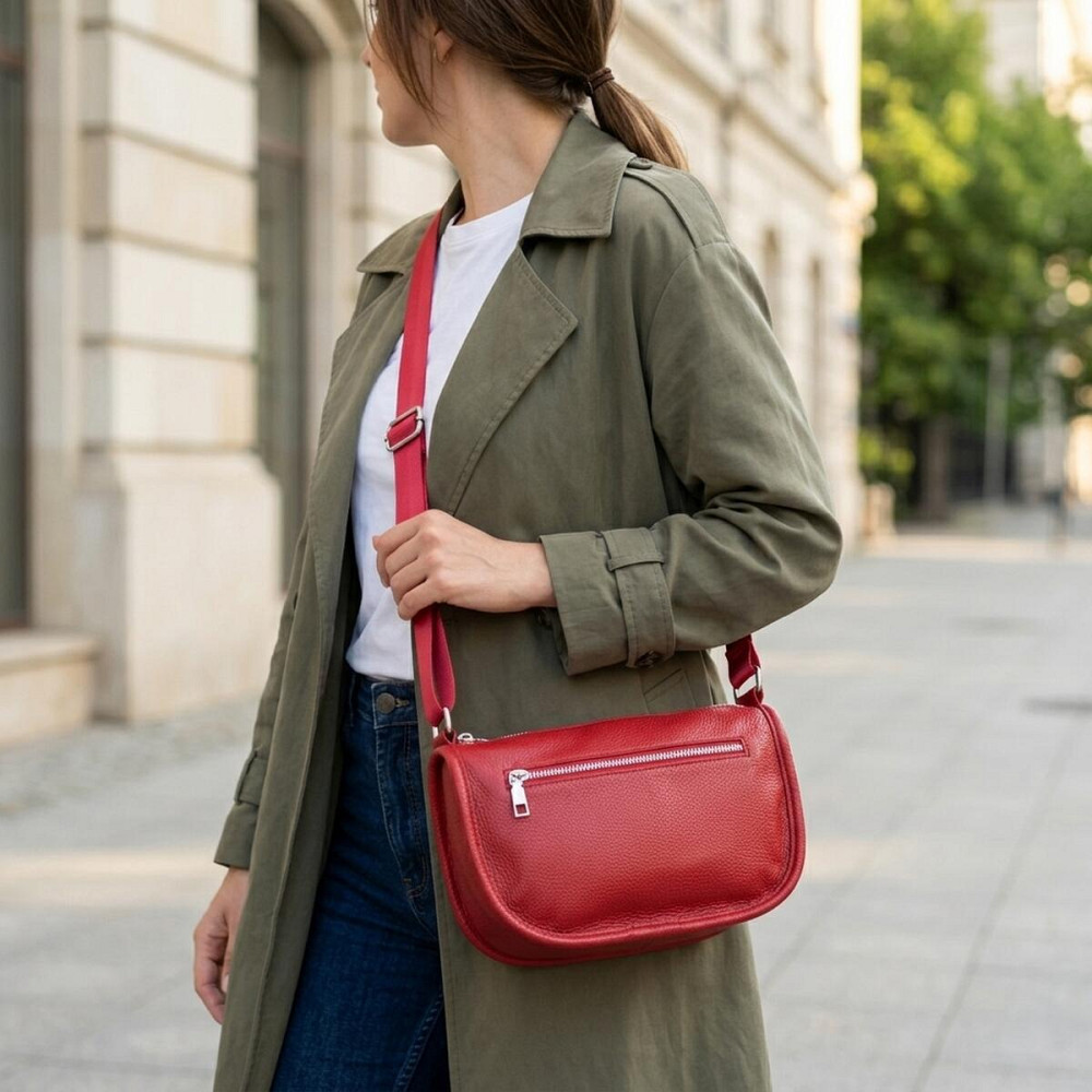 Сумка для женщин из натуральной кожи Vintage 23000 Красный Киев - изображение 12