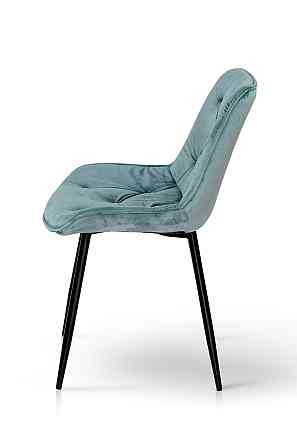 Стілець Прадо чорний/ велюр аквамарин Київ