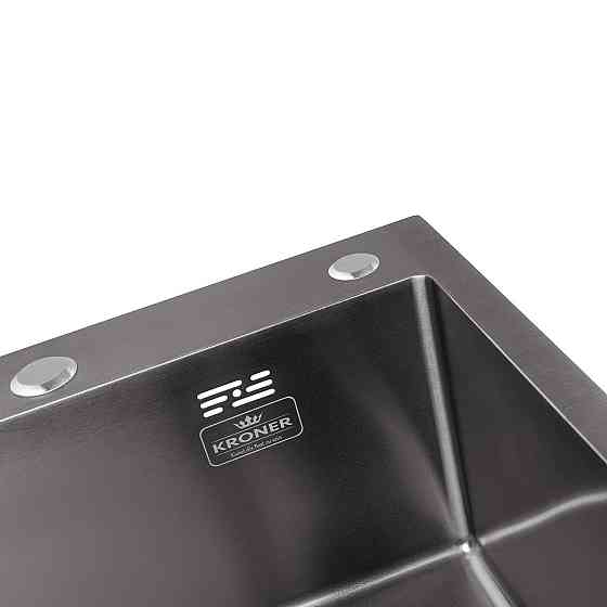 Кухонная мойка Kroner KRP Schwarze - 4545HM PVD (3.0/1.0 мм) черная Киев