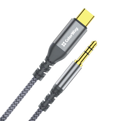 Кабель мультимедійний USB-C to 3.5mm M 1.2m gray ColorWay (CW-CBPDJ071-G) Вінниця - фото 8