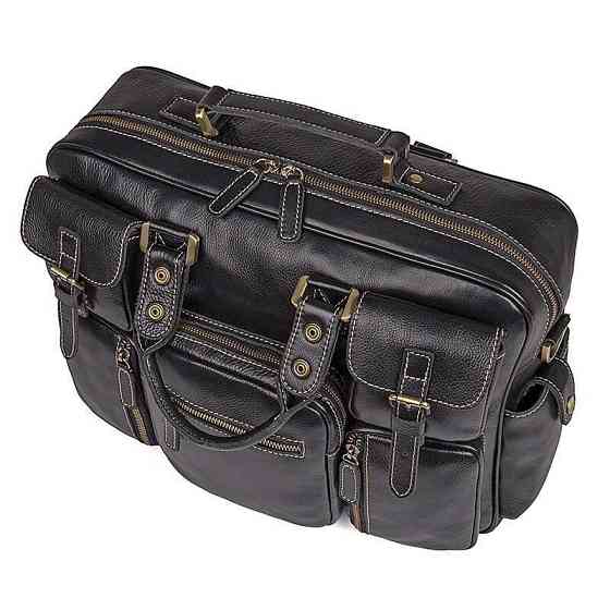 Багатофункціональна сумка з натуральної шкіри Vintage 14204 Чорна Київ