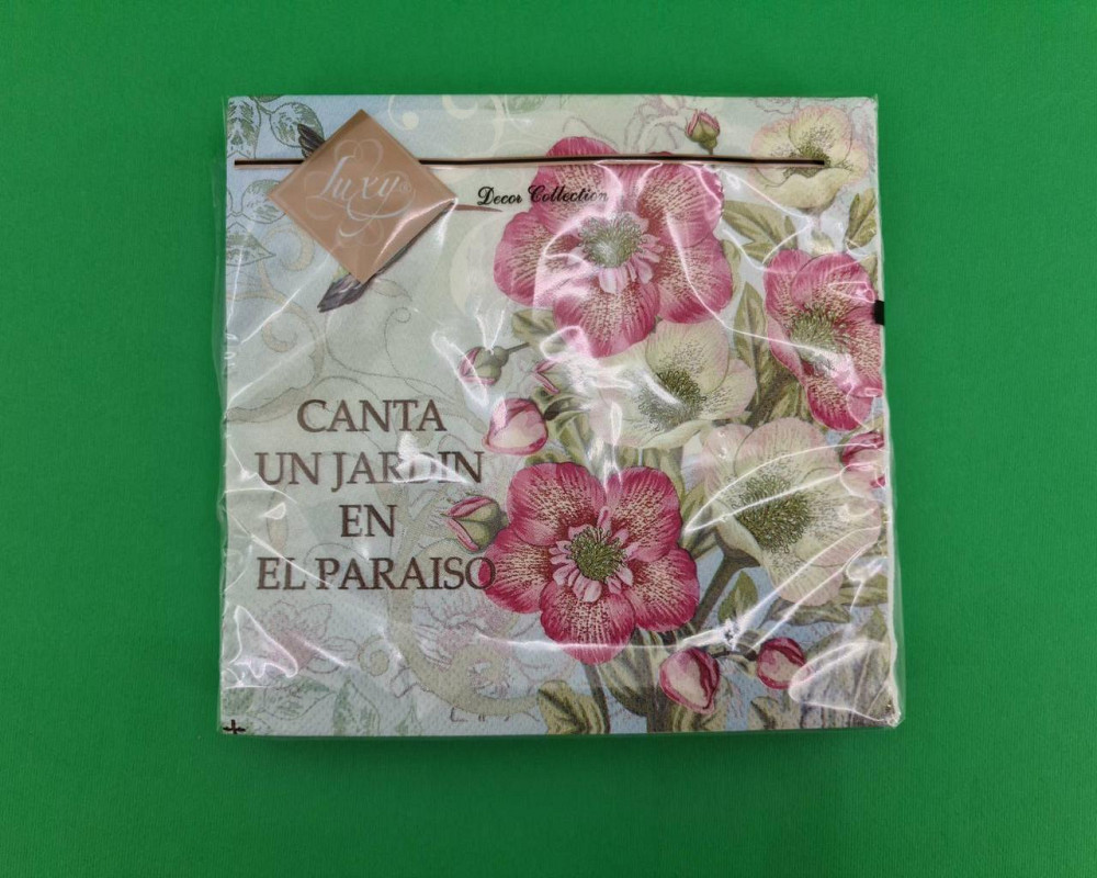 Бумажная салфетка цветочной тематики (ЗЗхЗЗ, 20шт) Luxy  Колибри в саду камелий (2046) (1 пачка) Харьков - изображение 1