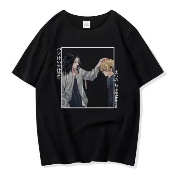 Футболка для мальчика с аниме принтом Токийськи Мисники оверсайз (рост от 165 до 180 ) Черный AnimeT1036m Днепр