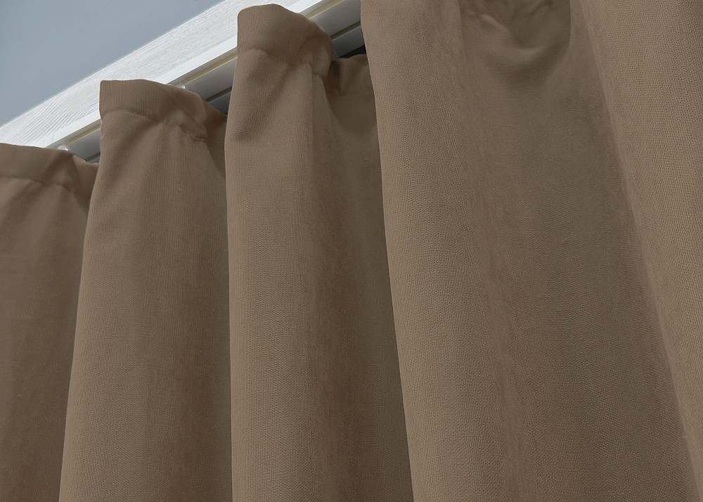 Комплект коротких штор VR-Textil Мікровелюр Petek YL № 1799ш Какао 130х170 см 2 шт (35-0381) Київ - фото 8