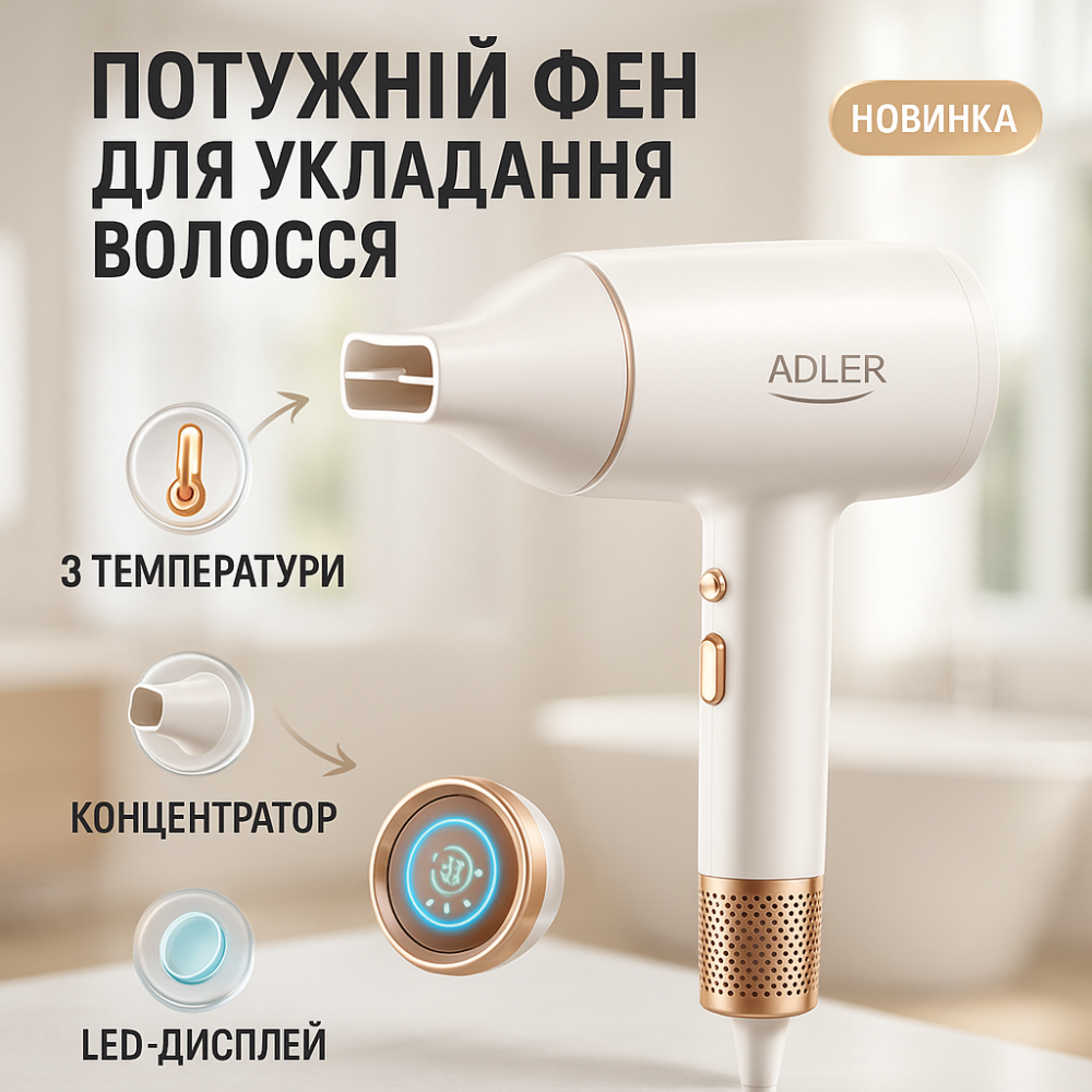 Фен для волос 2 режима температуры, Фен для эффективной укладки волос Функциональная щетка сушки MH-84 Львов - изображение 7