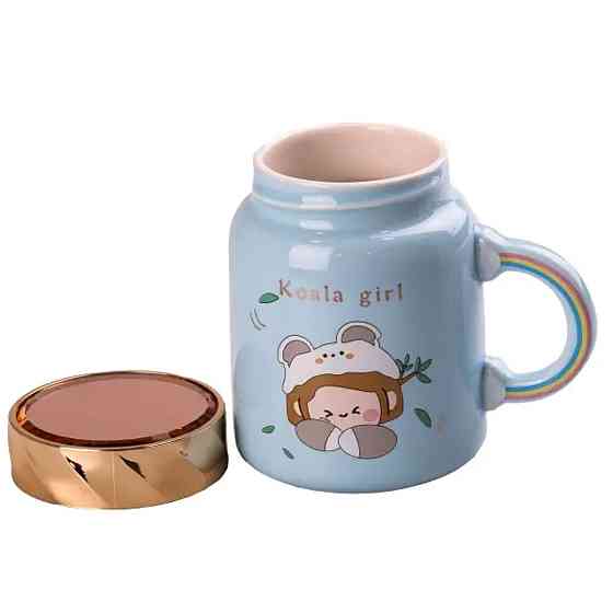 Happy Life Чашка порцелянова 420 мл з кришкою Блакитна HPCY8240BL Київ