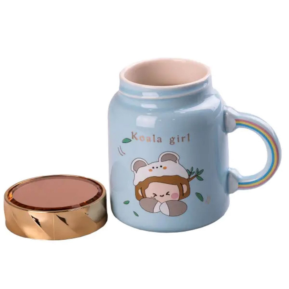 Happy Life Чашка порцелянова 420 мл з кришкою Блакитна HPCY8240BL Київ - фото 2