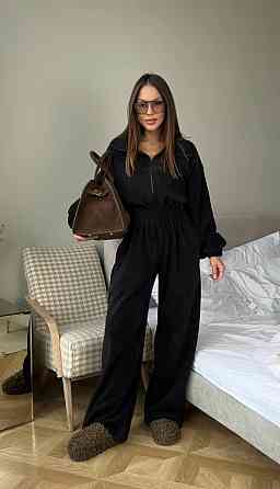 Стильний жіночий витончений комбінезон двосторонній фліс. Чорний, 46/48 Одеса