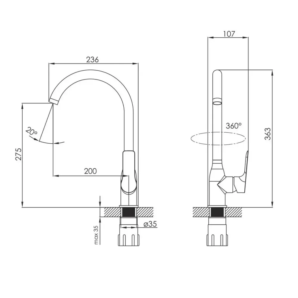 Смеситель для кухни Imprese Kucera f03403410AA черный\матовый Киев - изображение 2
