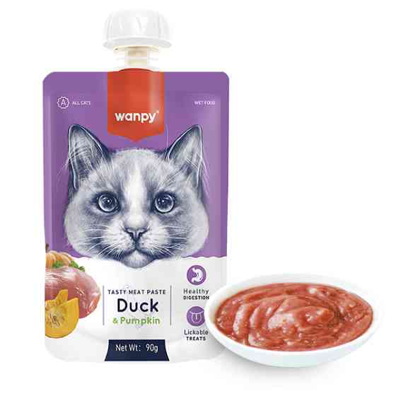 Wanpy Duck & Pumkin ВАНПИ КРЕМ-ПЮРЕ УТКА С ТЫКВОЙ жидкий корм для котов Киев