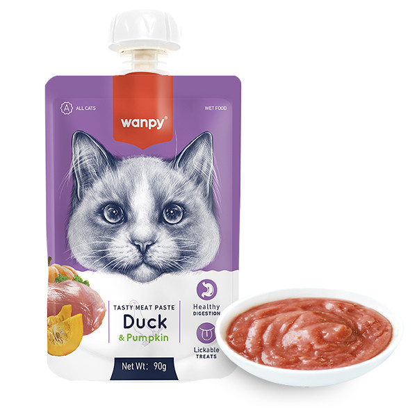 Wanpy Duck & Pumkin ВАНПИ КРЕМ-ПЮРЕ УТКА С ТЫКВОЙ жидкий корм для котов Киев - изображение 1