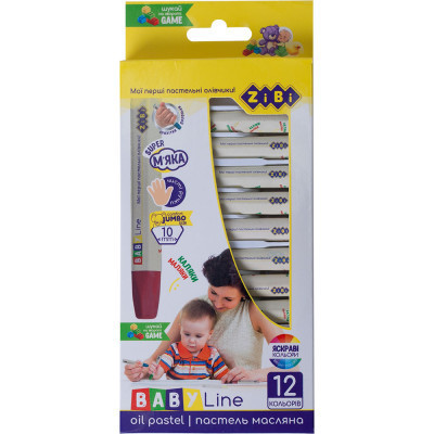 Пастель ZiBi Baby line масляная, 12 цветов (ZB.2490) Винница - изображение 1