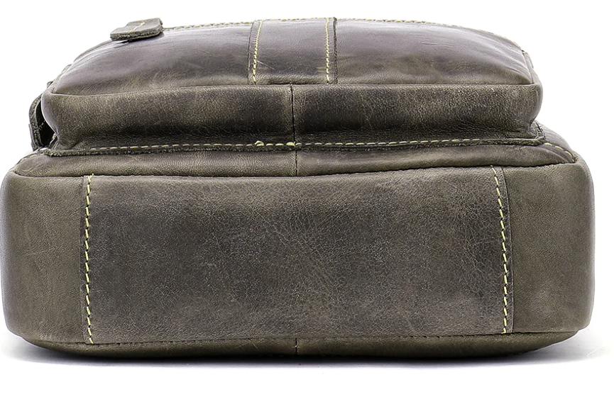 Сумка мужская вертикальная кожаная Серая (Vintage) Киев - изображение 2