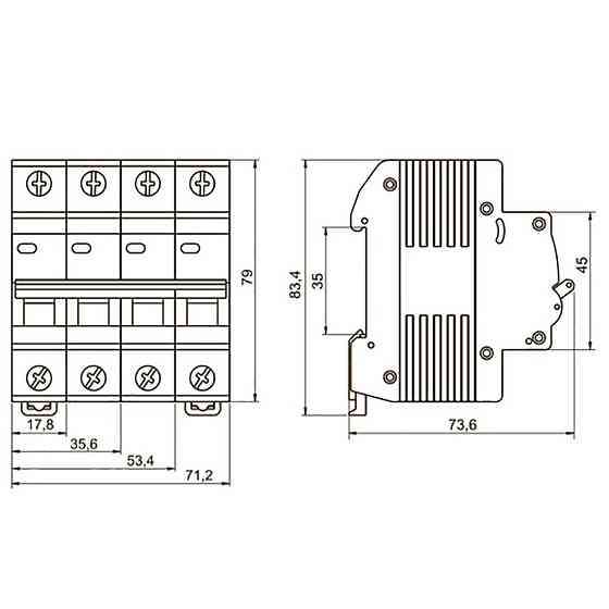 Автоматичний перемикач Lightwell JXQ5-125/4P для DIN-рейки Киев