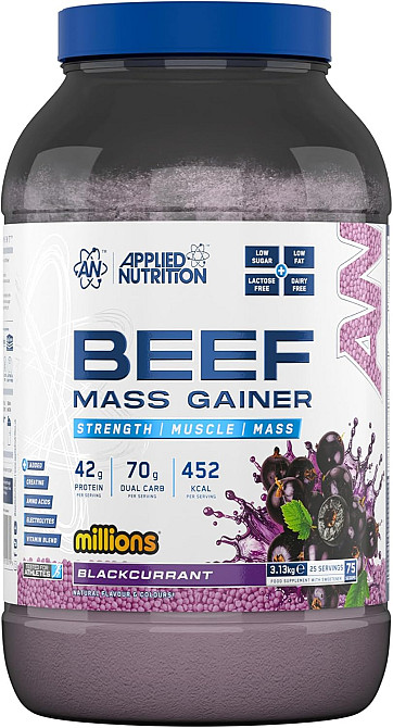 Гейнер Applied Nutrition Beef Mass Gainer 3130 г, BLACKCURRANT MILLIONS Луцк - изображение 1