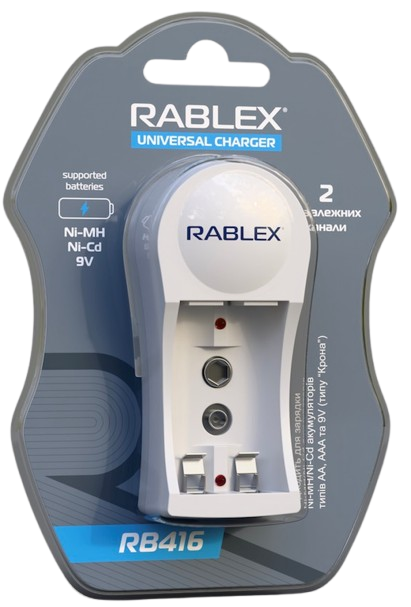 Зарядное устройство Rablex RB416 на 2 AA/AAA R3/R6 1.2V/ 1Крона 9V Днепр - изображение 2