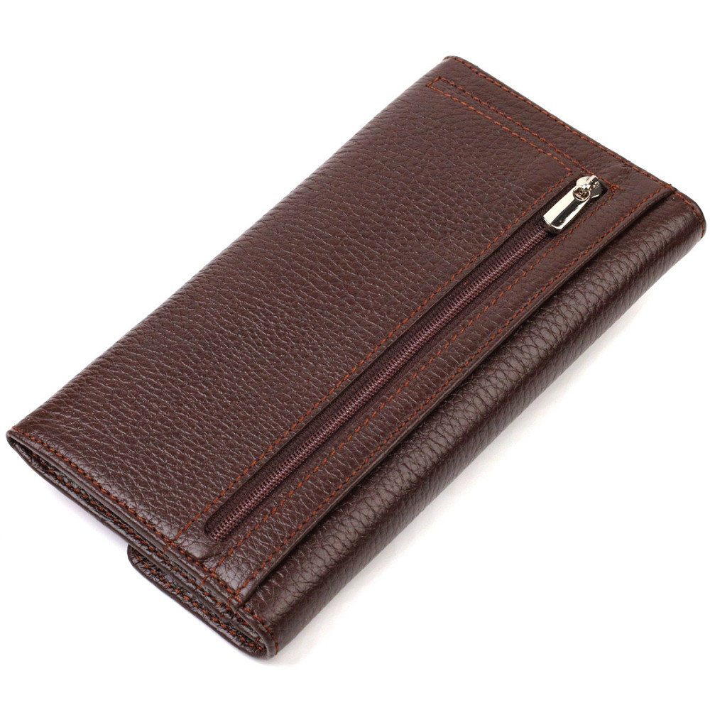 Зручне жіноче портмоне з натуральної шкіри флотар CANPELLINI 21696 Коричневе Київ - фото 2