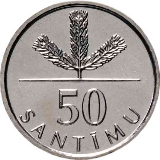 Латвія 50 сантимів, 1992-2009 (АЯ) Полтава