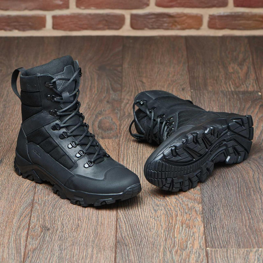 Зимові, справжні чоловічі тактичні черевики, берці, вологостійкі, водонепронекні чорні Харків - фото 9