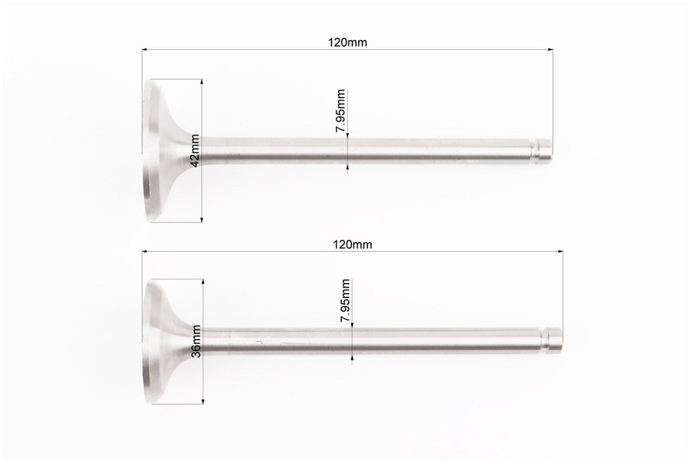 Клапан впускний (h-120; D-42; d-7,95), випускний (h-120; D-36; d-7,95) к-кт R195NM Киев - изображение 2