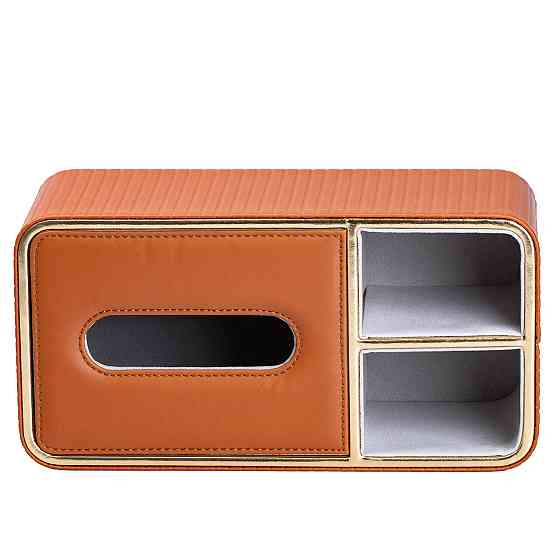 Серветниця на стіл з еко-шкіри з двома відділеннями 27 х 13.5 х 10 см Коричневий HPDY9291BR Коломия