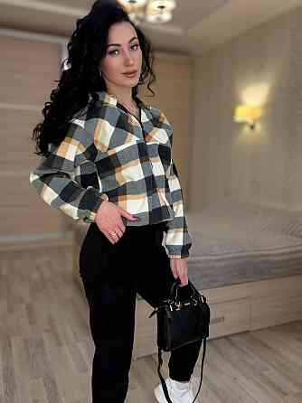 Женский прогулочный теплый костюм: кофта в клетку и штаны турецкий двусторонний флис Черный, 46/48 Одесса