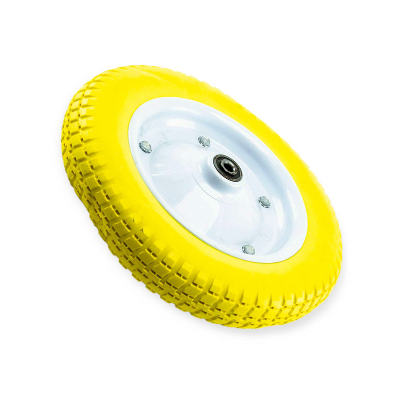 Колесо збору тачка силікон жовте 3,00-8 диск під вісь 12 мм без осі Мукачево - фото 1