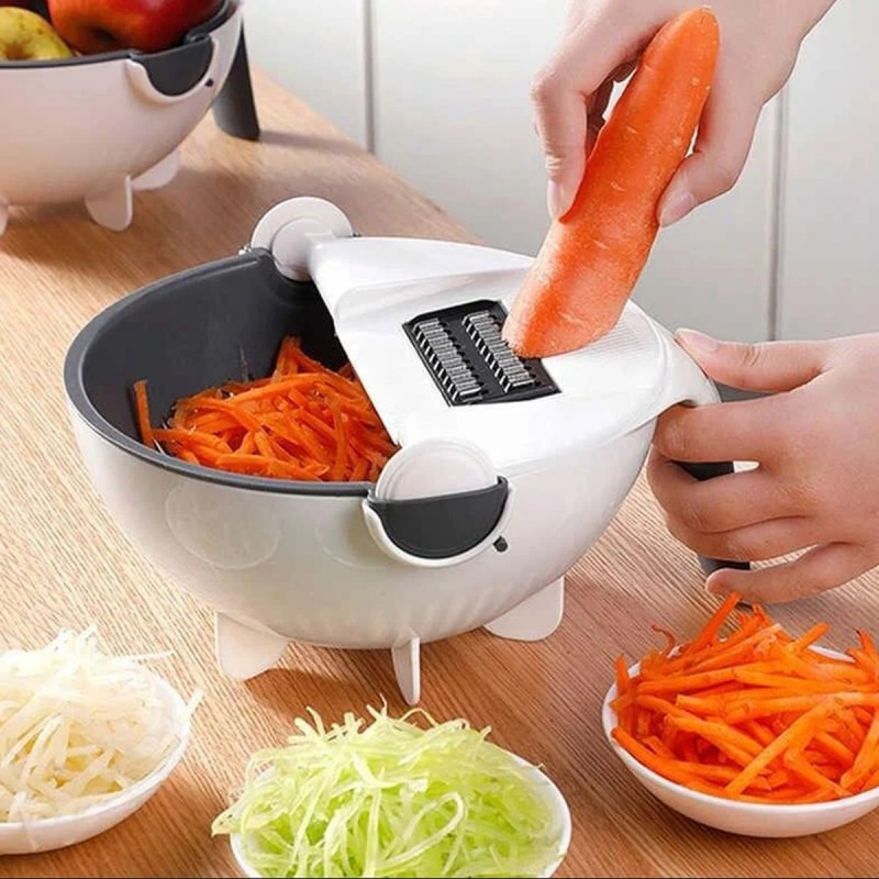 Многофункциональная овощерезка с дуршлагом Basket Vegetable Cutter 7 в 1: 7 лезвий, корзина для промывки, ручная Одесса - изображение 1