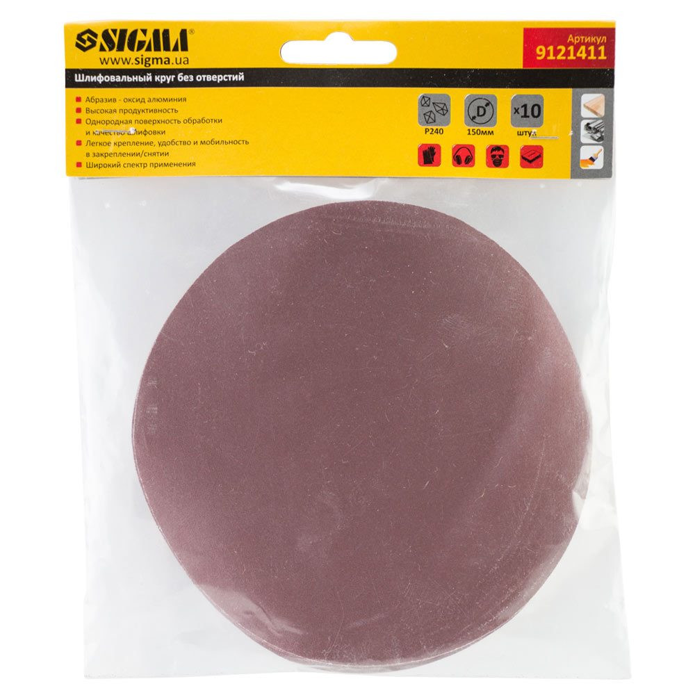 Sigma Шлифовальный круг без отверстий Ø150мм P240 (10шт) SIGMA (9121411) Киев - изображение 4