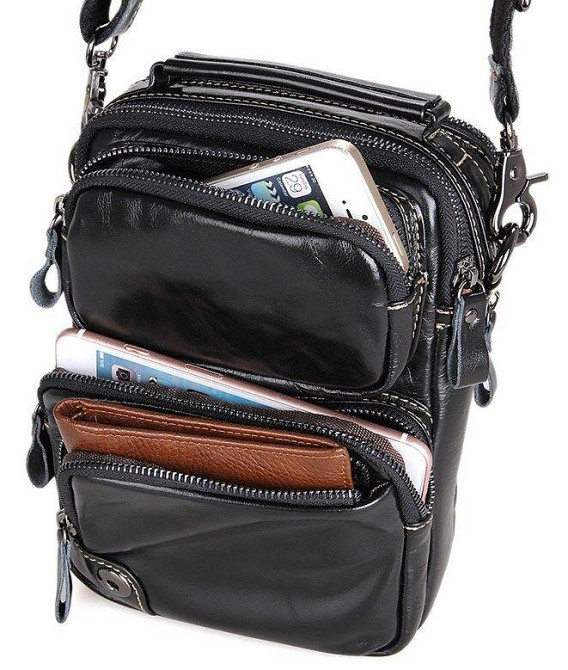 Сумка чоловіча Vintage 14437 Чорна Київ - фото 8