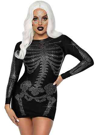 Міні-сукня Скелет зі стразами Leg Avenue Skeleton Rhinestone, чорна, M Sex Aura Київ