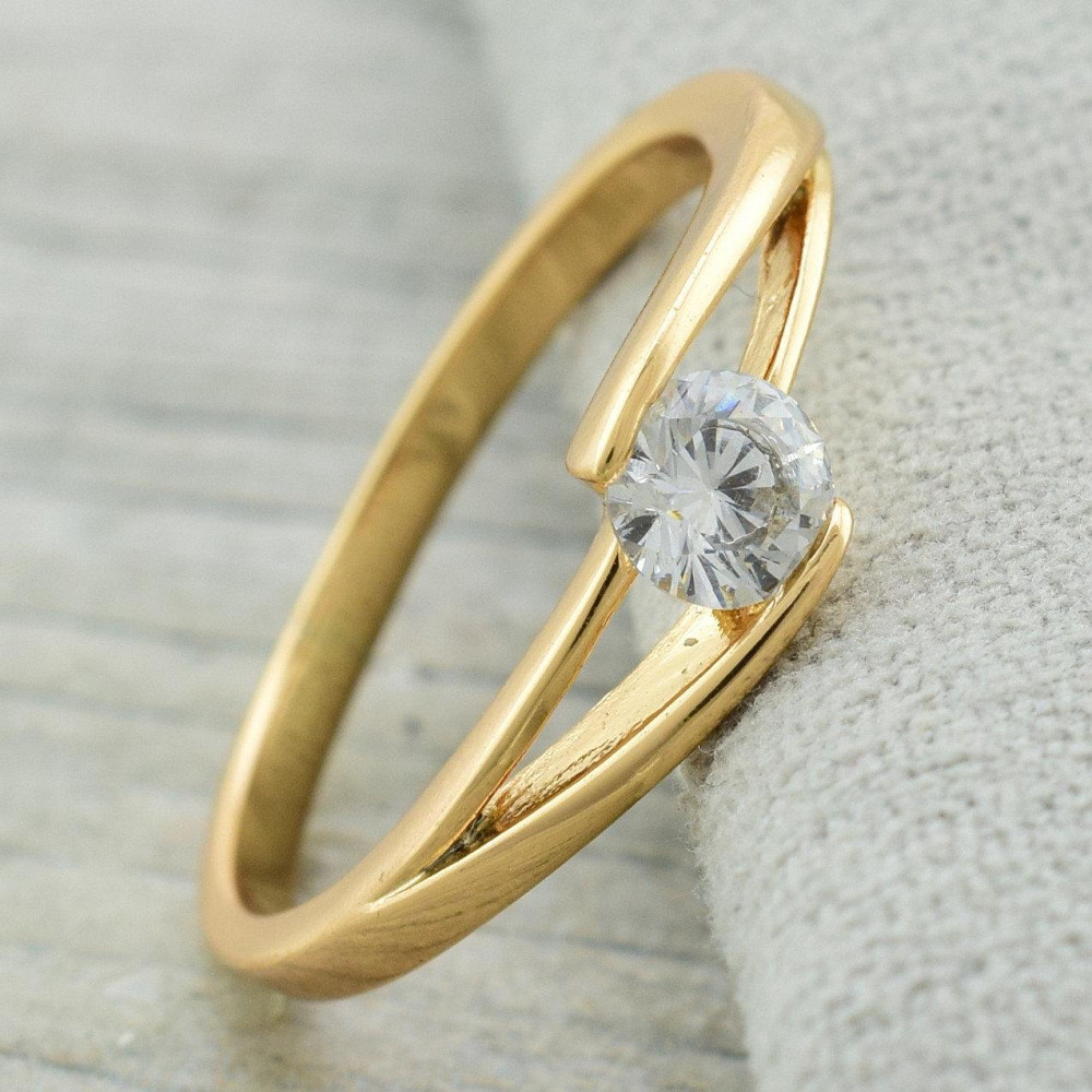 Кільце куб. цирконій Xuping позолота 18К, 19 розмір (ширина 5мм, вага 1,7 м) Київ - фото 3