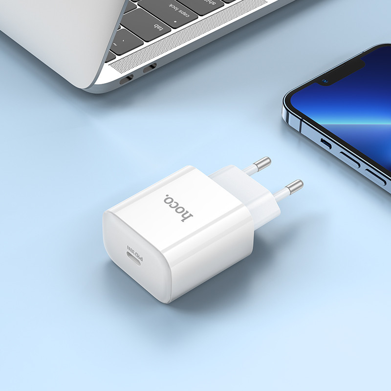 Мережевий зарядний пристрій HOCO C76A Pro Majestic single port PD30W charger White Одеса - фото 9